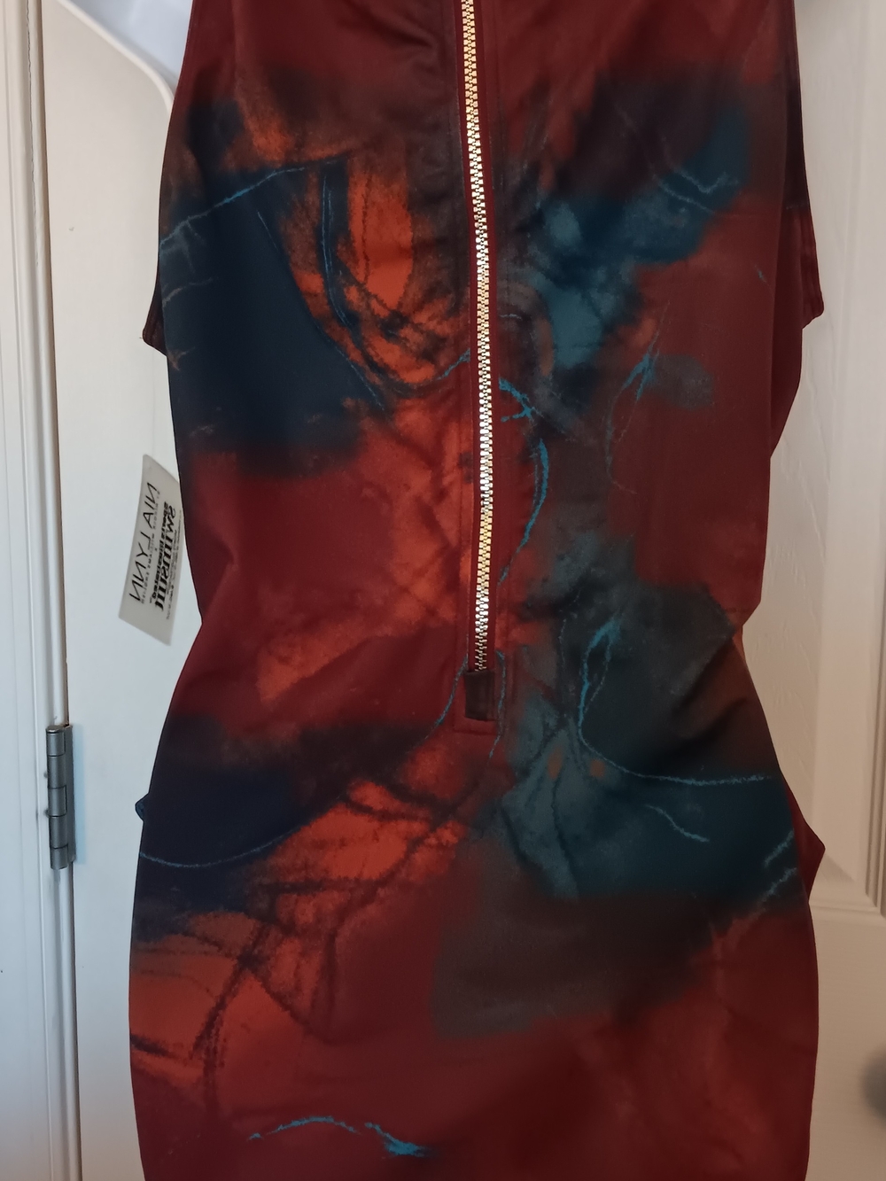 Nia Lynn Sports Illustrated Red & Blue Abstract Swimsuit Women's Size XL NWT - Picture 4 of 5